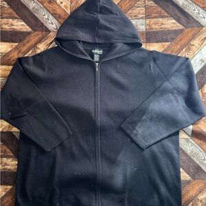 Style & Co. Black Hooded Zip-Up Jacket